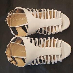 Via Spiga white heeled sandal